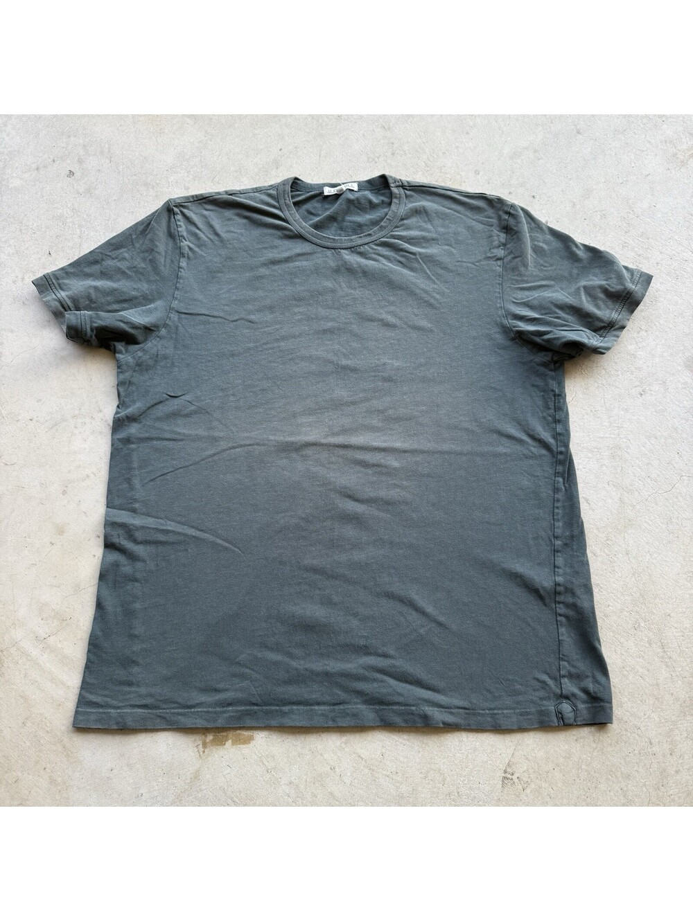 Alex Mill Shirt Crew Neck Short Sleeve Large Mens Green Cotton Worn Faded